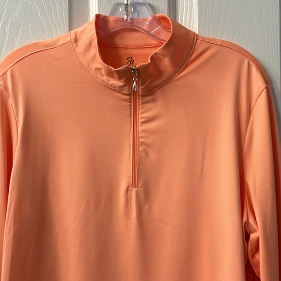 Emerald 18 Light Orange 1-2 Zip Pullover Top Size Large - Picture 3 of 10